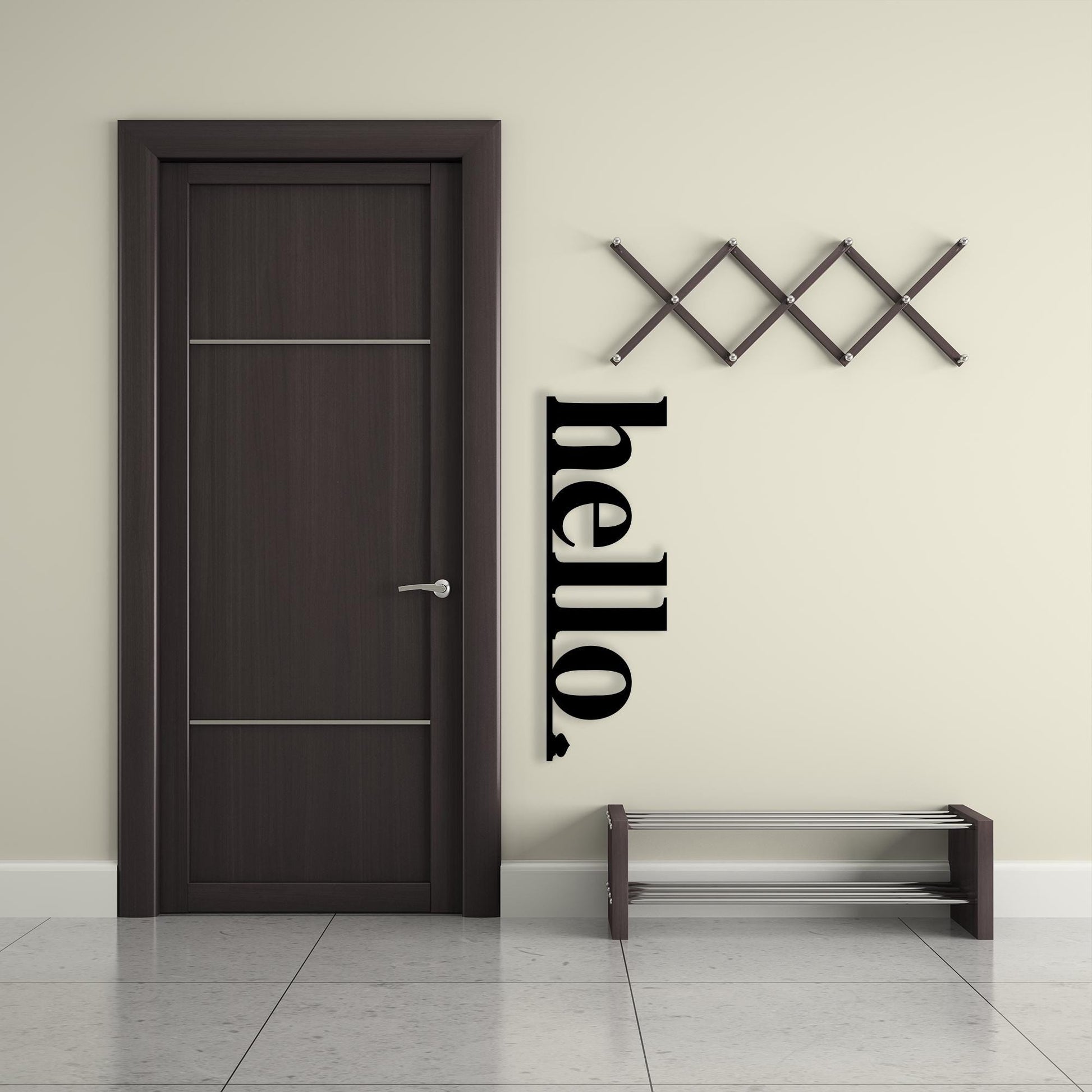 Modern Hello Metal Wall Art, Minimalist Entryway Decor | Wallsignature