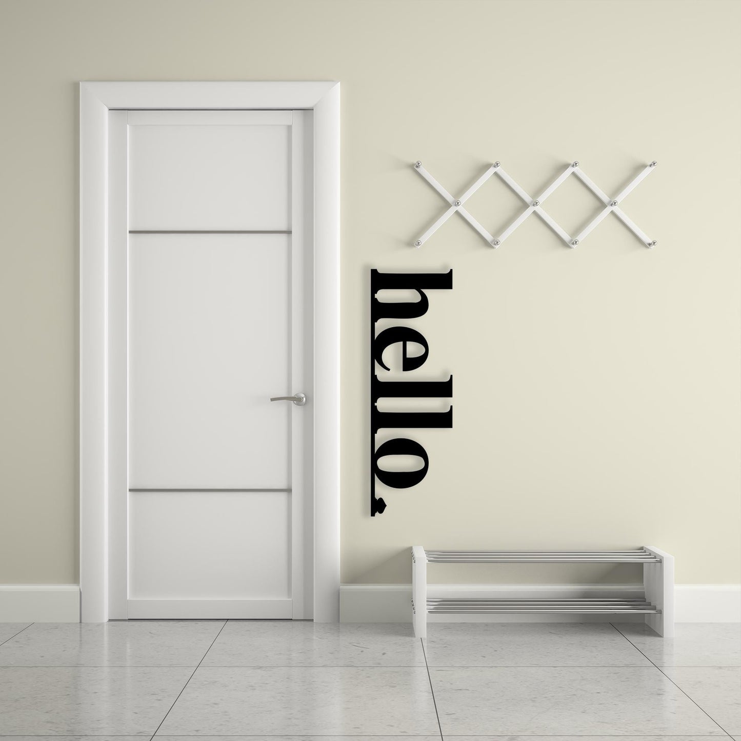 Modern Hello Metal Wall Art, Minimalist Entryway Decor | Wallsignature