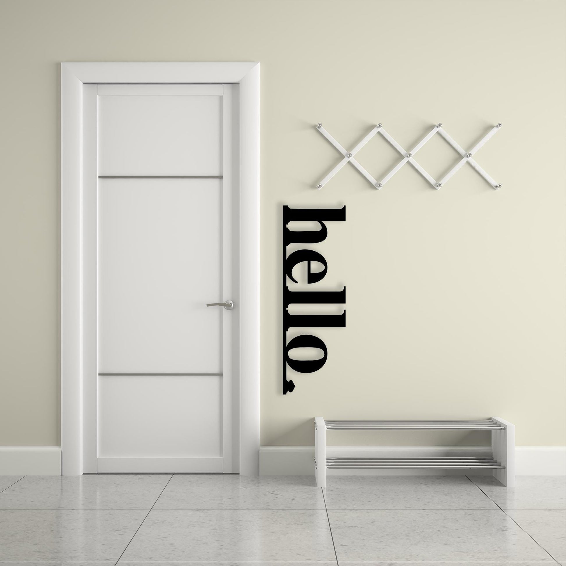 Modern Hello Metal Wall Art, Minimalist Entryway Decor | Wallsignature