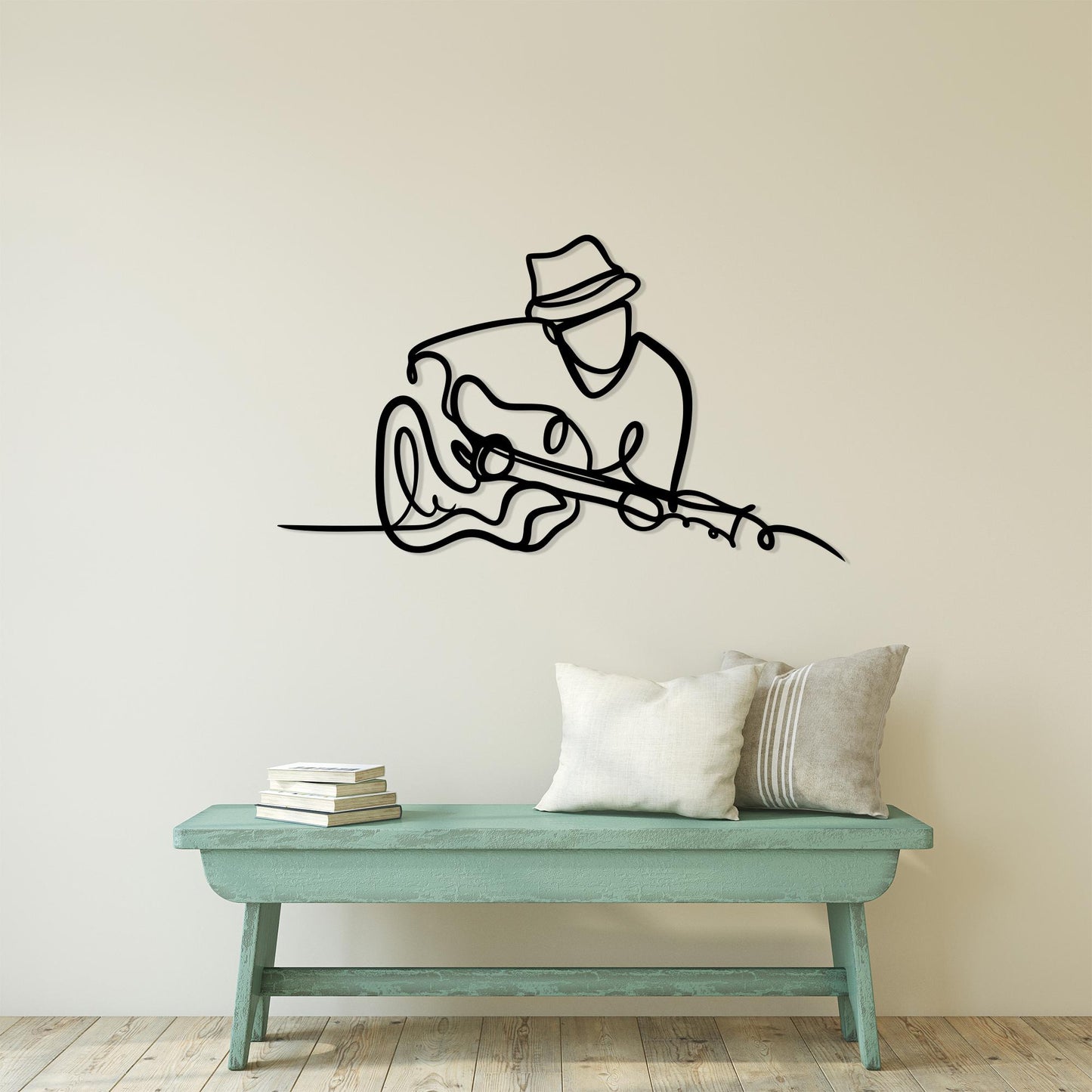 Guitarist Metal Wall Art colour options for the metal panel