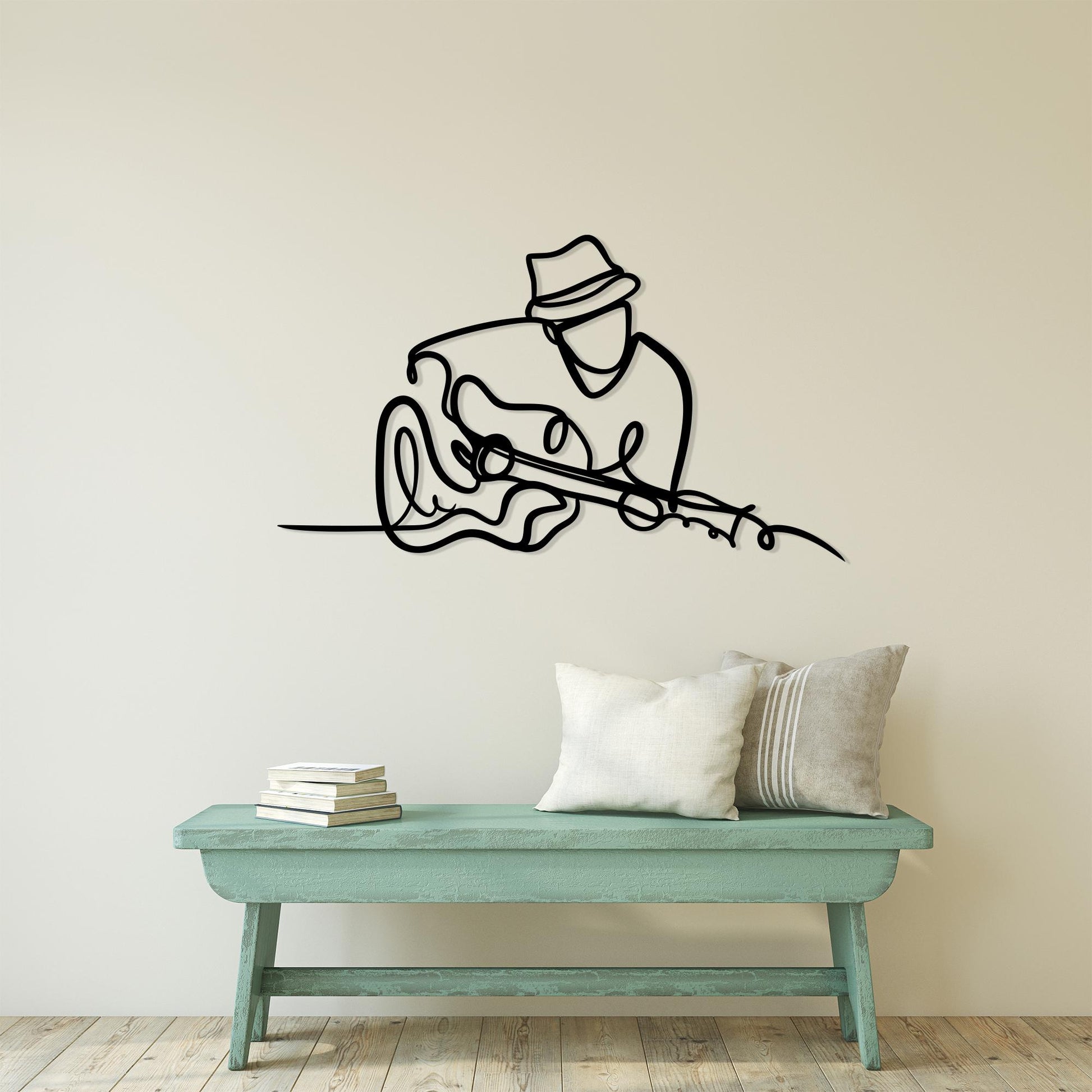 Guitarist Metal Wall Art colour options for the metal panel
