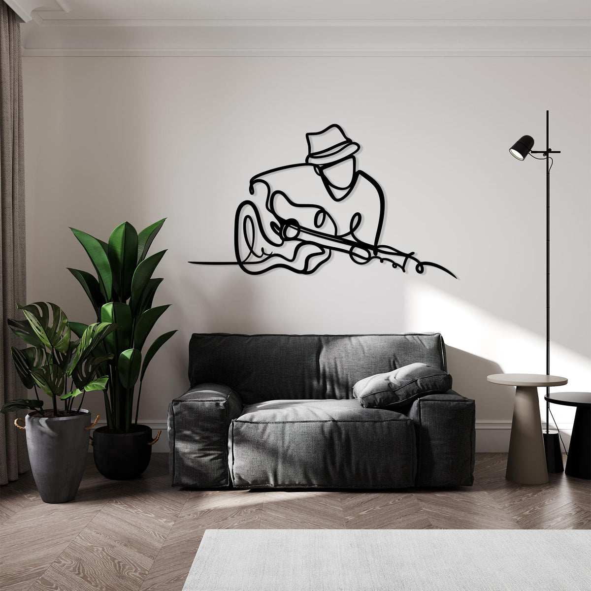 Guitarist Metal Wall Art bedroom interior styling