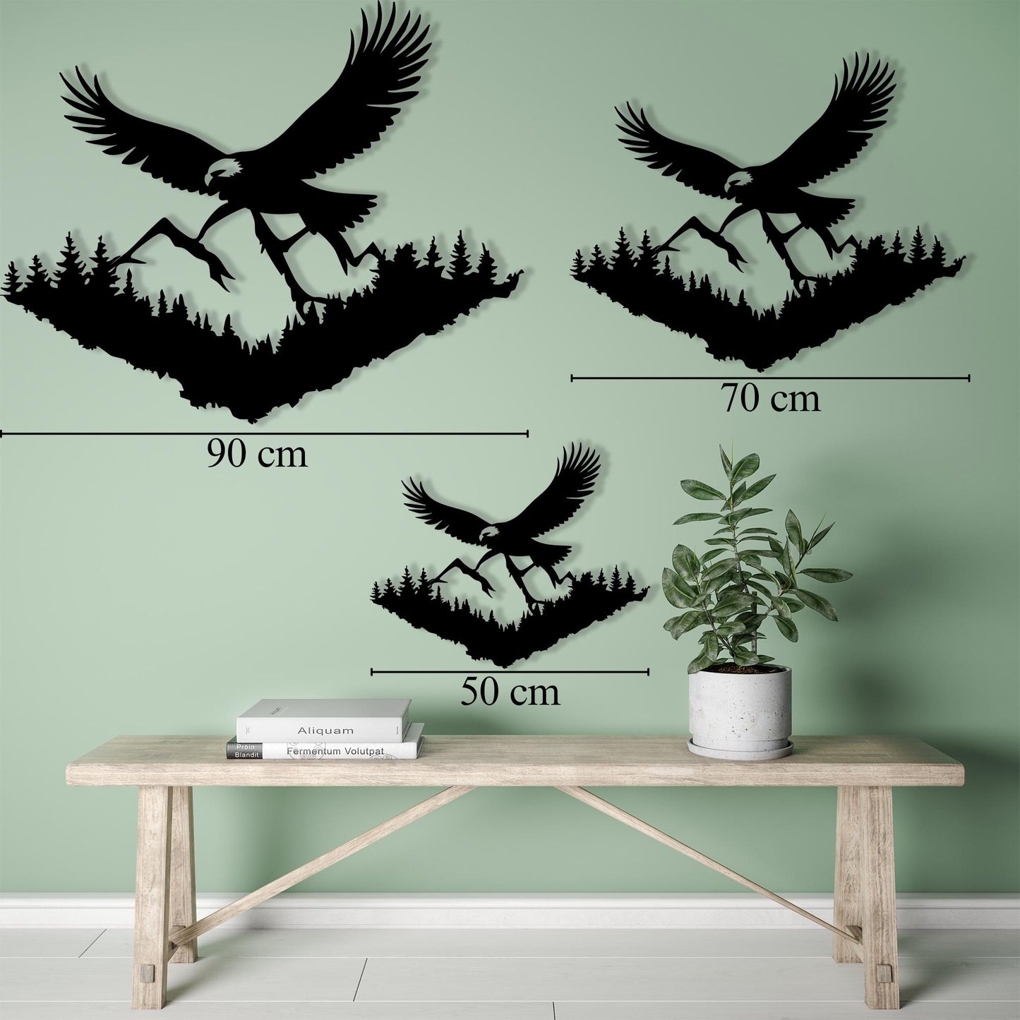 Eagle & Mountain Metal Wall Art – Rustic Cabin Lodge Decor