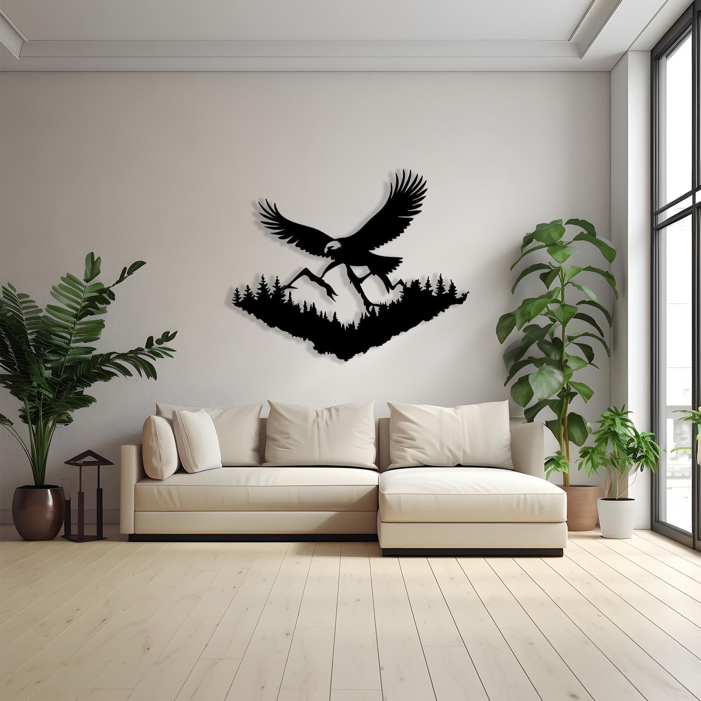 Eagle & Mountain Metal Wall Art – Rustic Cabin Lodge Decor