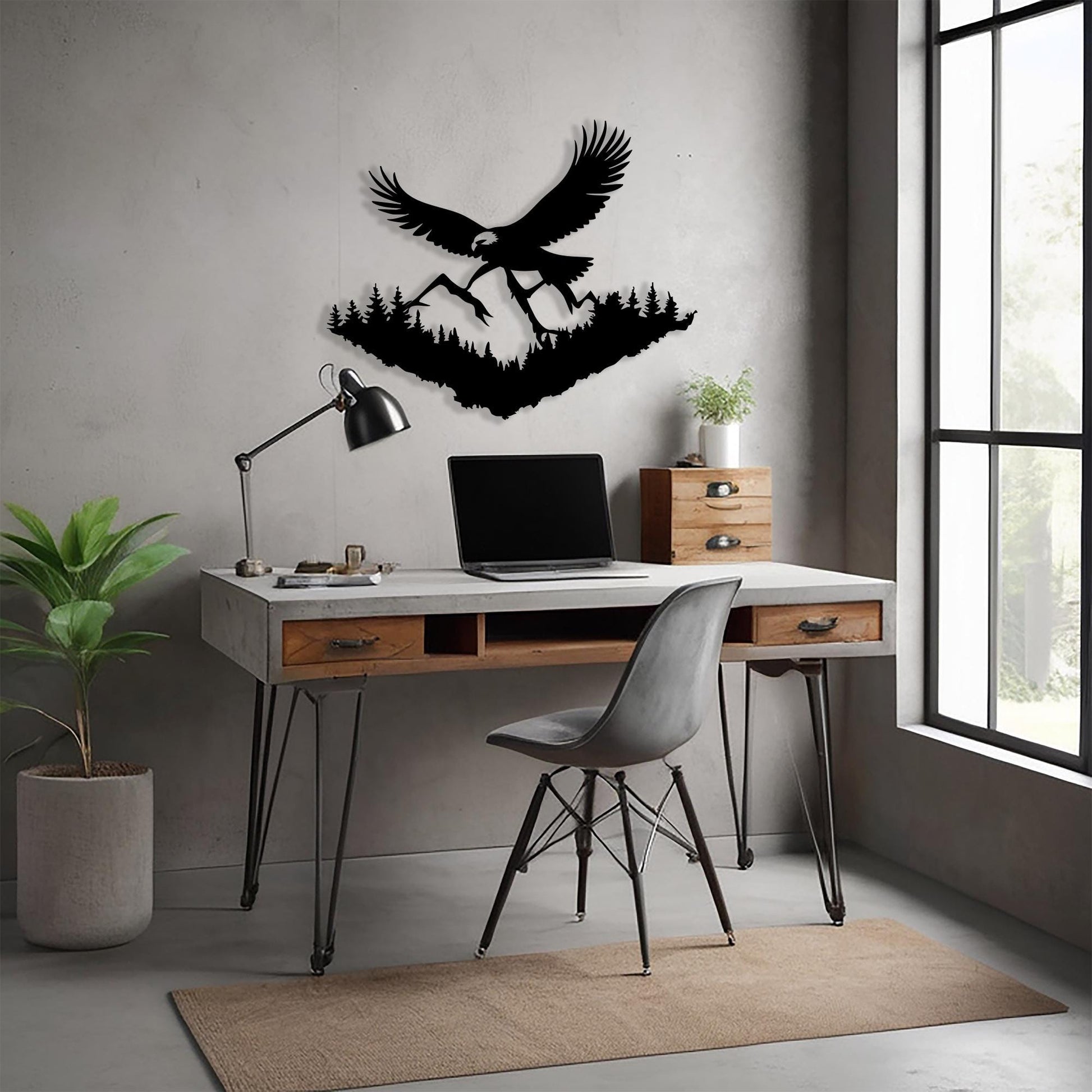 Eagle Mountain Metal Wall Art bedroom interior styling