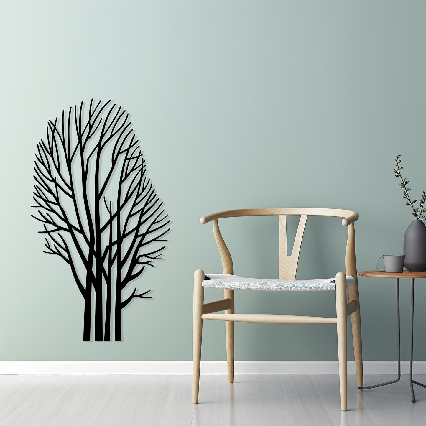 Tree Minimalist Metal Wall Art, Modern Home Decor Silhouette, Unique Birthday Gift | Wallsignature