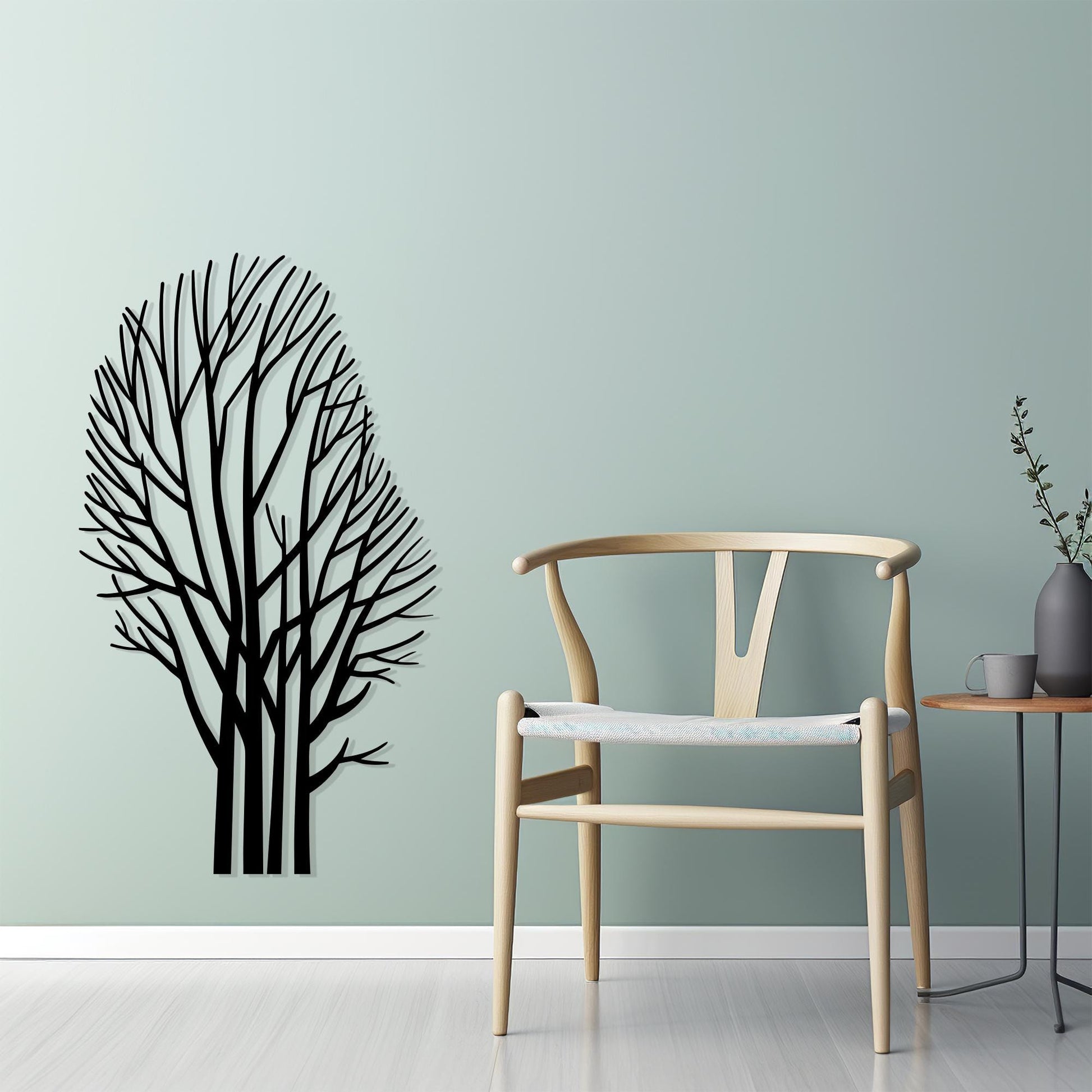 Tree Minimalist Metal Wall Art, Modern Home Decor Silhouette, Unique Birthday Gift | Wallsignature
