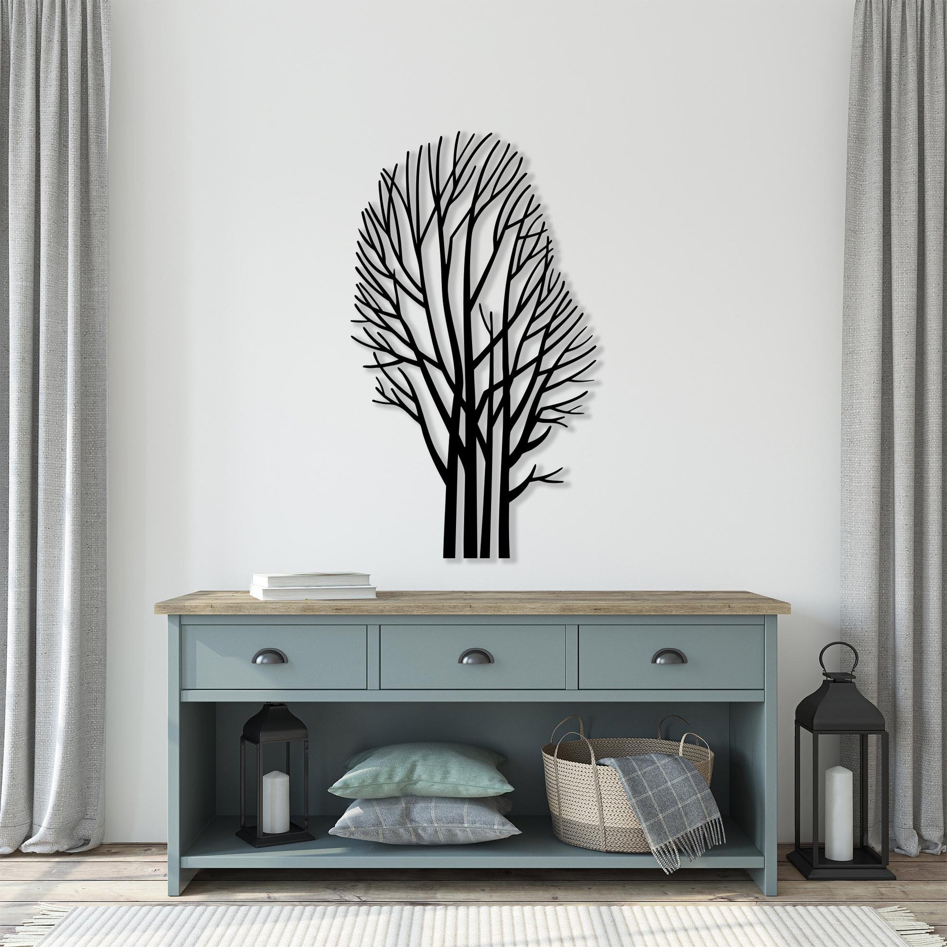 Tree Minimalist Metal Wall Art, Modern Home Decor Silhouette, Unique Birthday Gift | Wallsignature