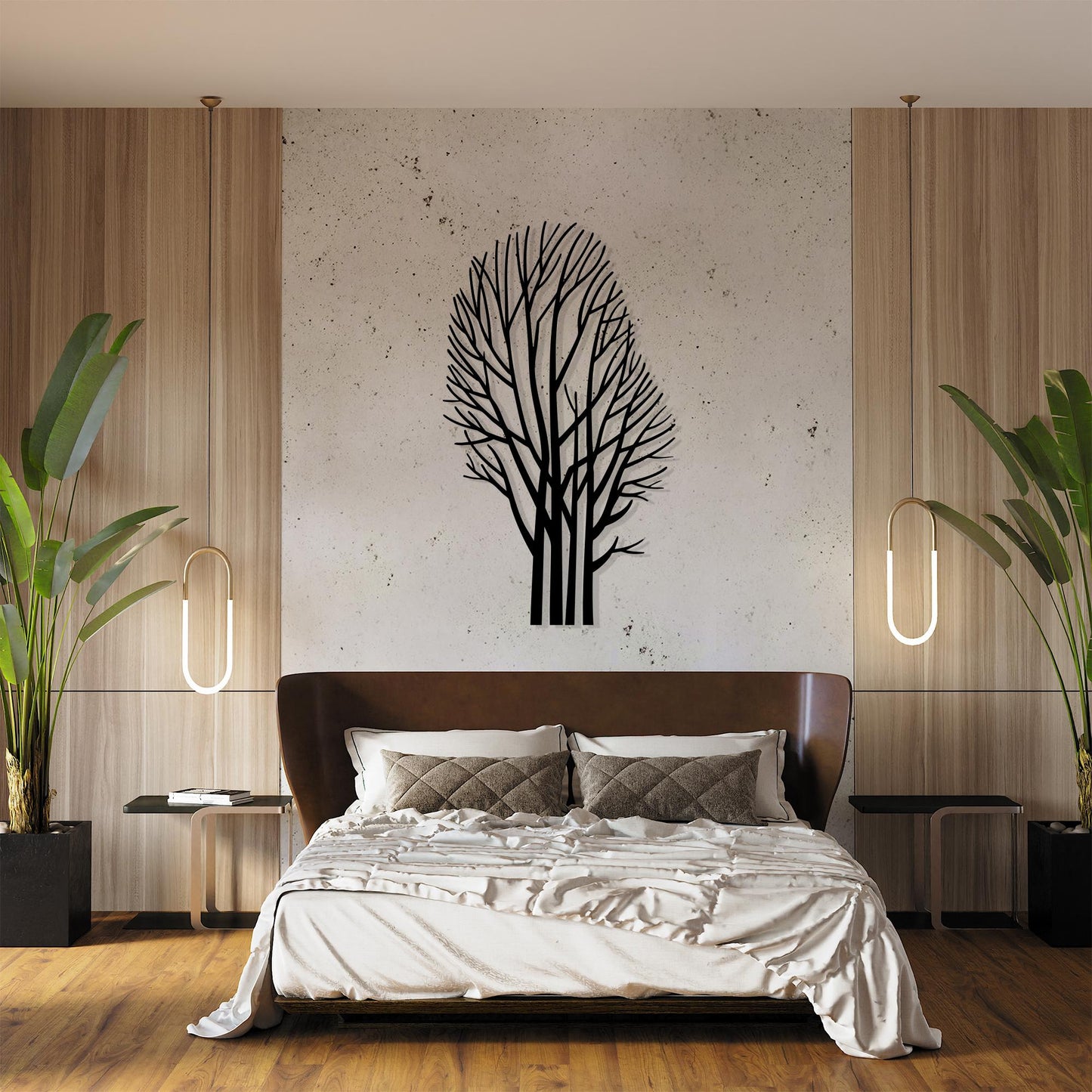 Tree Minimalist Metal Wall Art colour options for the metal panel
