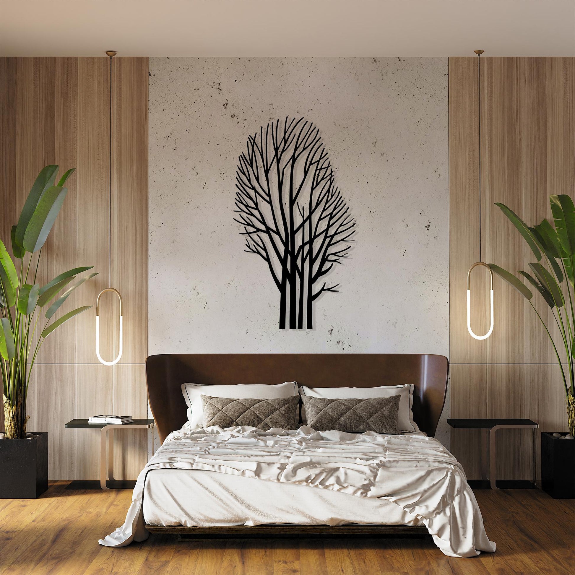 Tree Minimalist Metal Wall Art colour options for the metal panel