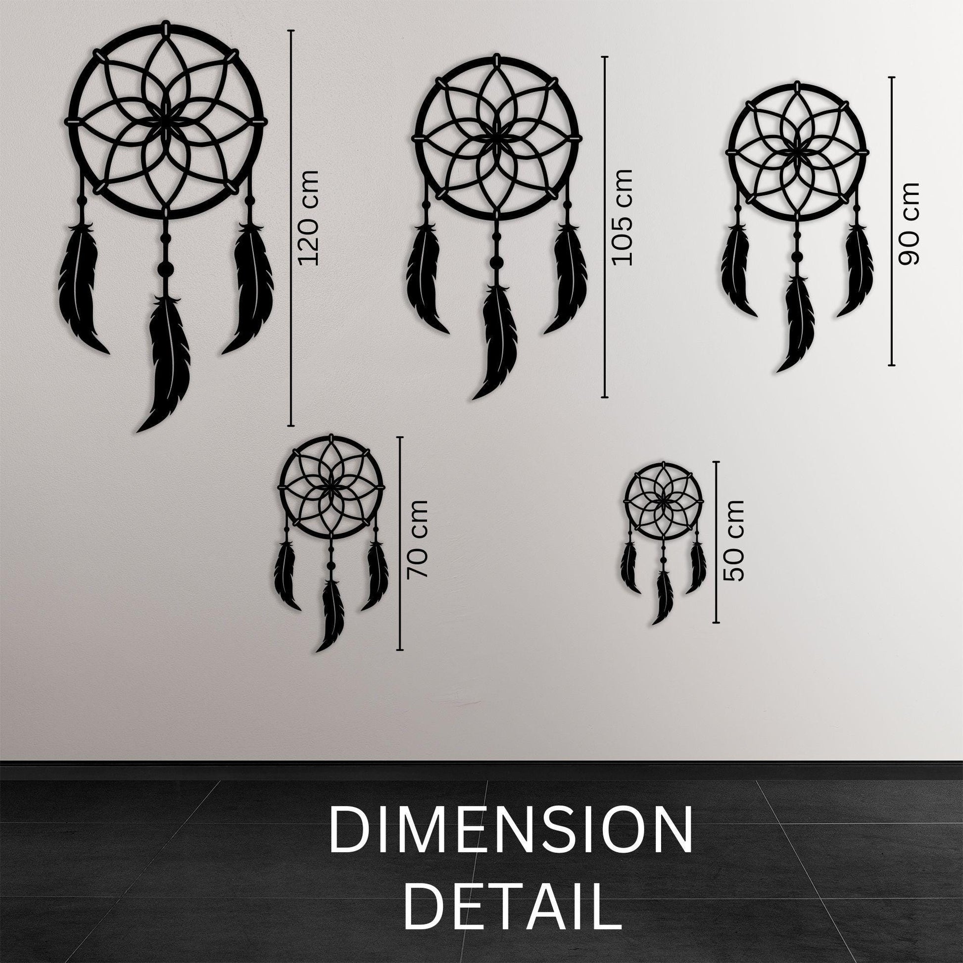 Dreamcatcher Black Metal Wall Art bedroom interior styling