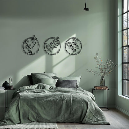 Metal Flower Wall Art Set bedroom interior styling