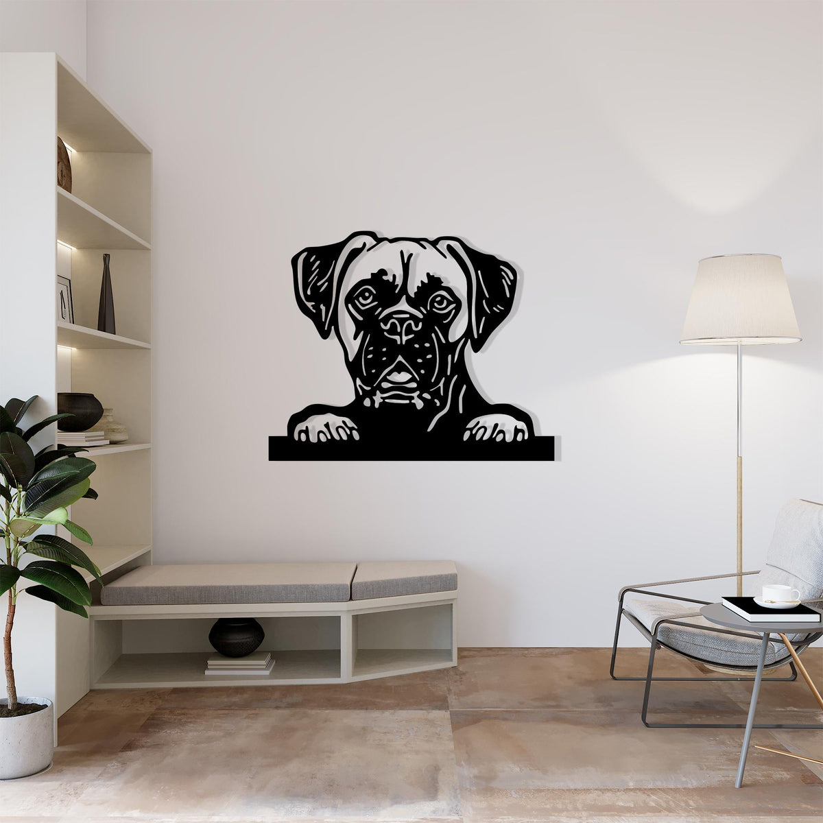 Boxer Dog Metal Wall Art bedroom interior styling