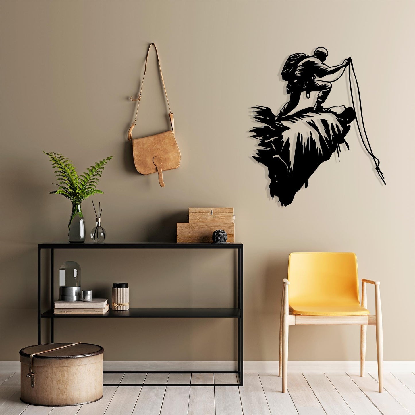 Rock Climber Metal Wall Art, Mountain Climbing Decor, Bouldering Gift for Him, Extreme Sport