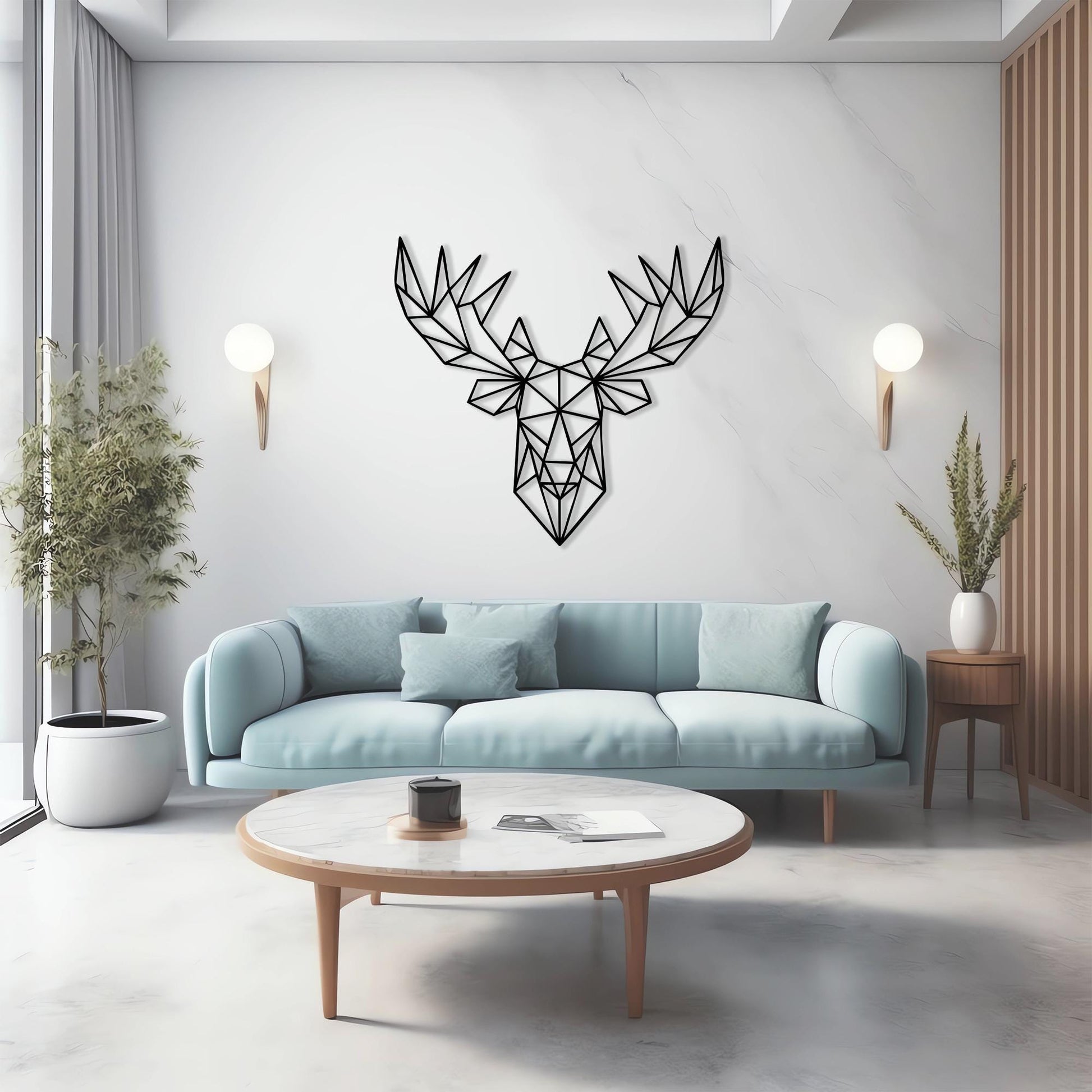 Geometric Moose Head Wall Art close-up of the powder-coated finish
