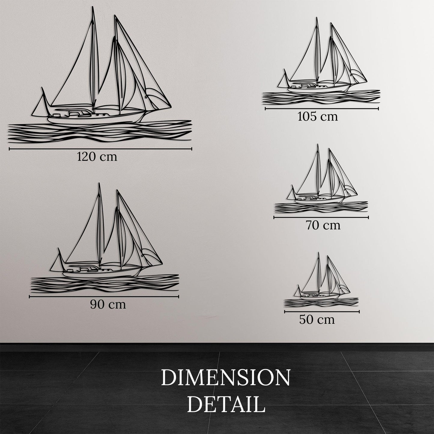Sailboat Metal Wall Art, Coastal Line Art for Beach House Decor, Unique Birthday Gift | Wallsignature
