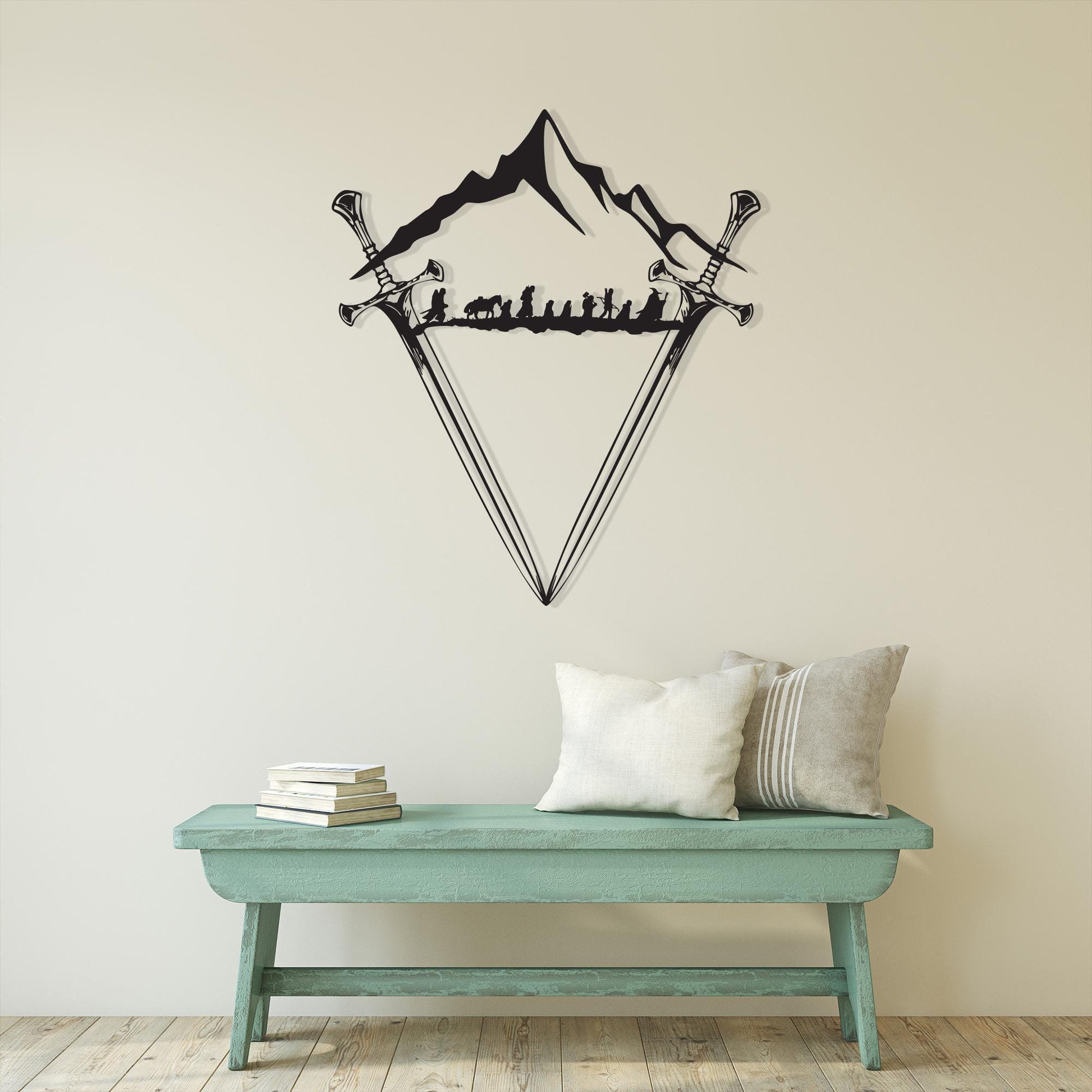 Crossed Swords Metal Wall Art bedroom interior styling