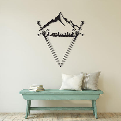 Crossed Swords Metal Wall Art bedroom interior styling