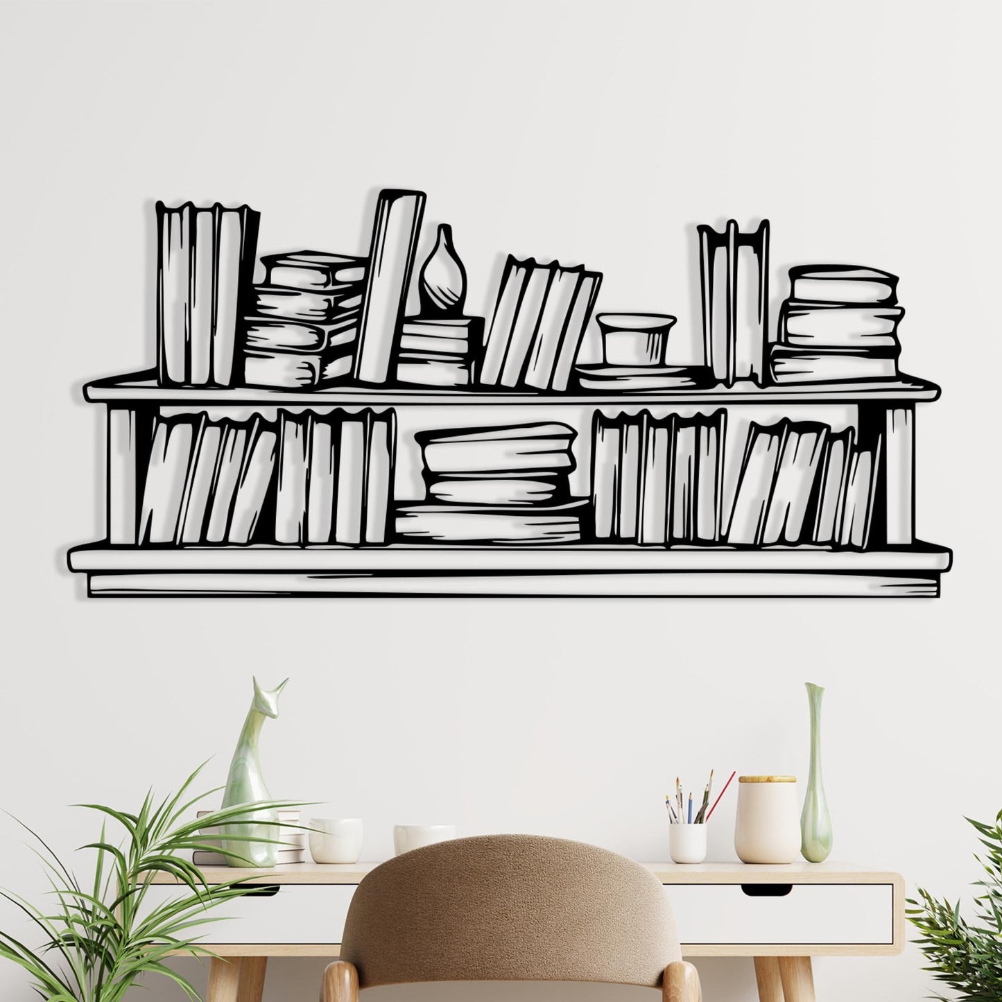 Bookshelf Decor, Metal Wall Art, Home Decor For Living Room, Unique Birthday Gift | Wallsignature
