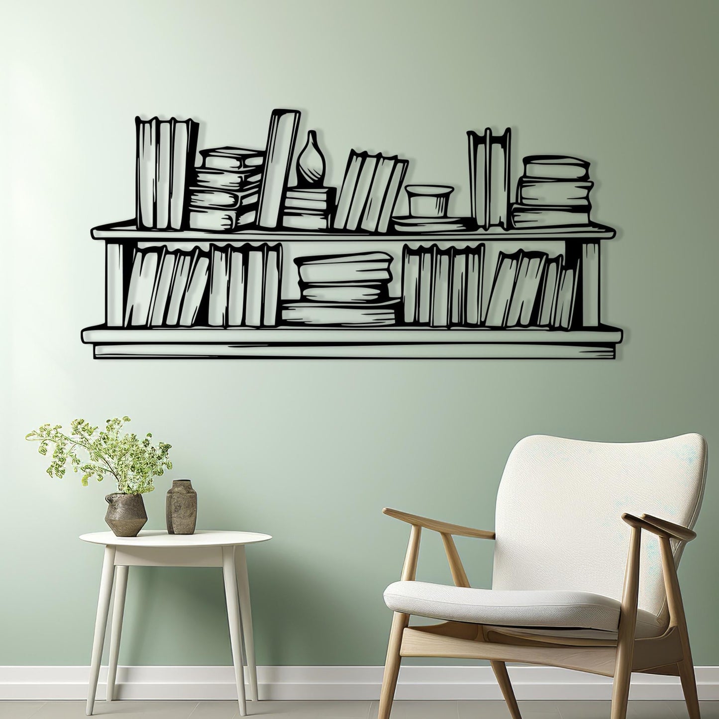 Bookshelf Decor, Metal Wall Art, Home Decor For Living Room, Unique Birthday Gift | Wallsignature