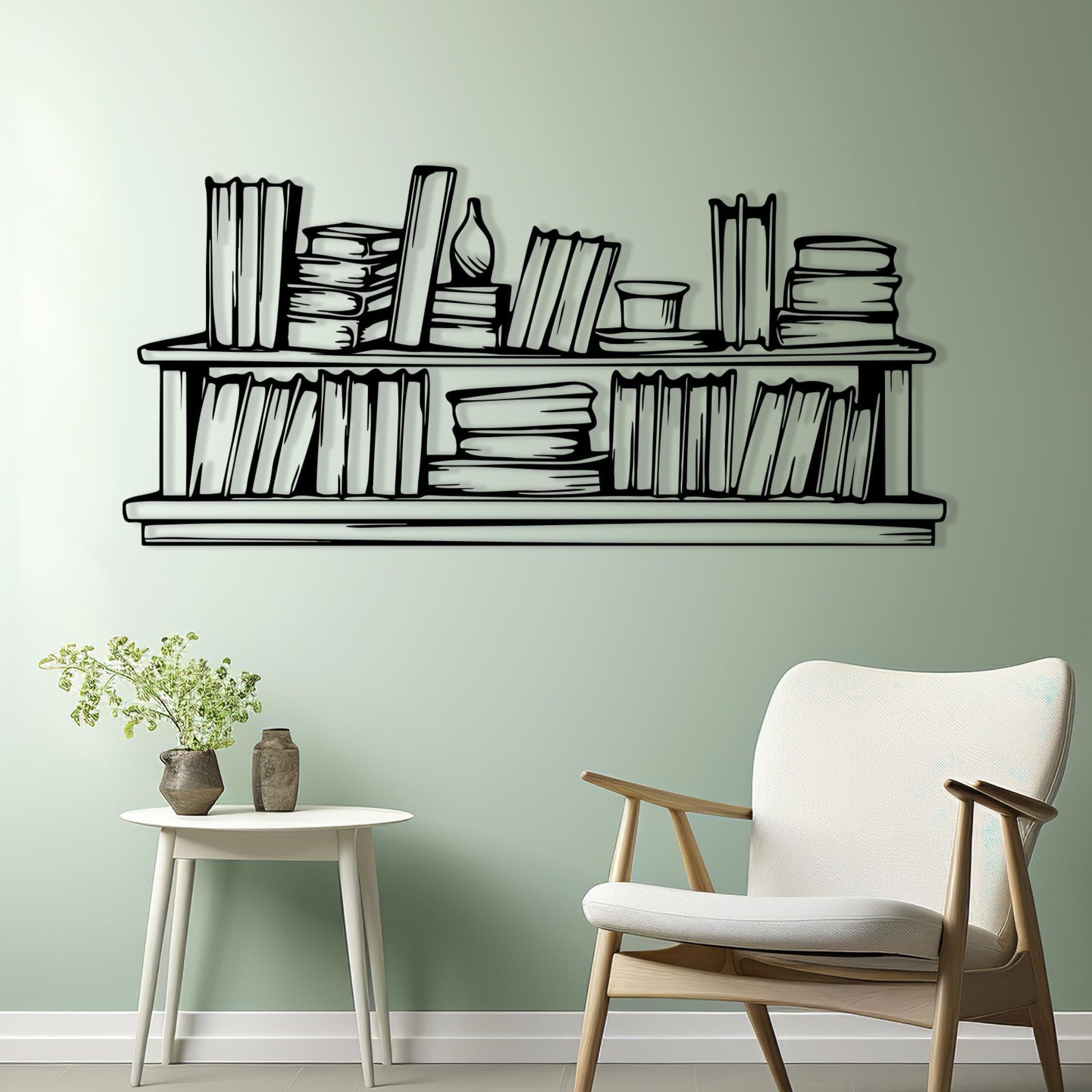 Bookshelf Decor, Metal Wall Art, Home Decor For Living Room, Unique Birthday Gift | Wallsignature