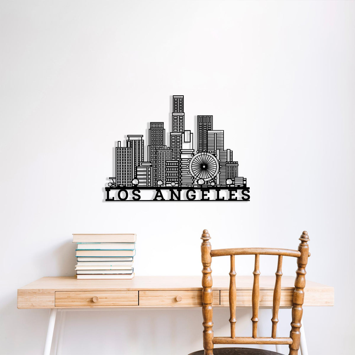 Los Angeles Skyline Metal Wall Art colour options for the metal panel