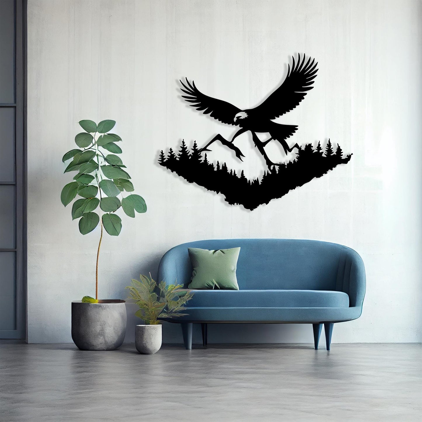Eagle & Mountain Metal Wall Art – Rustic Cabin Lodge Decor
