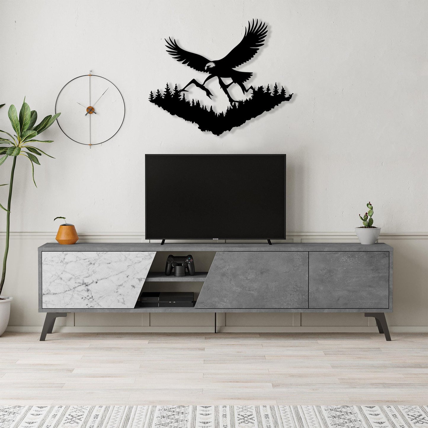 Eagle & Mountain Metal Wall Art – Rustic Cabin Lodge Decor