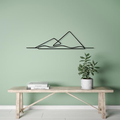 Minimalist Mountain Metal Wall Art bedroom interior styling