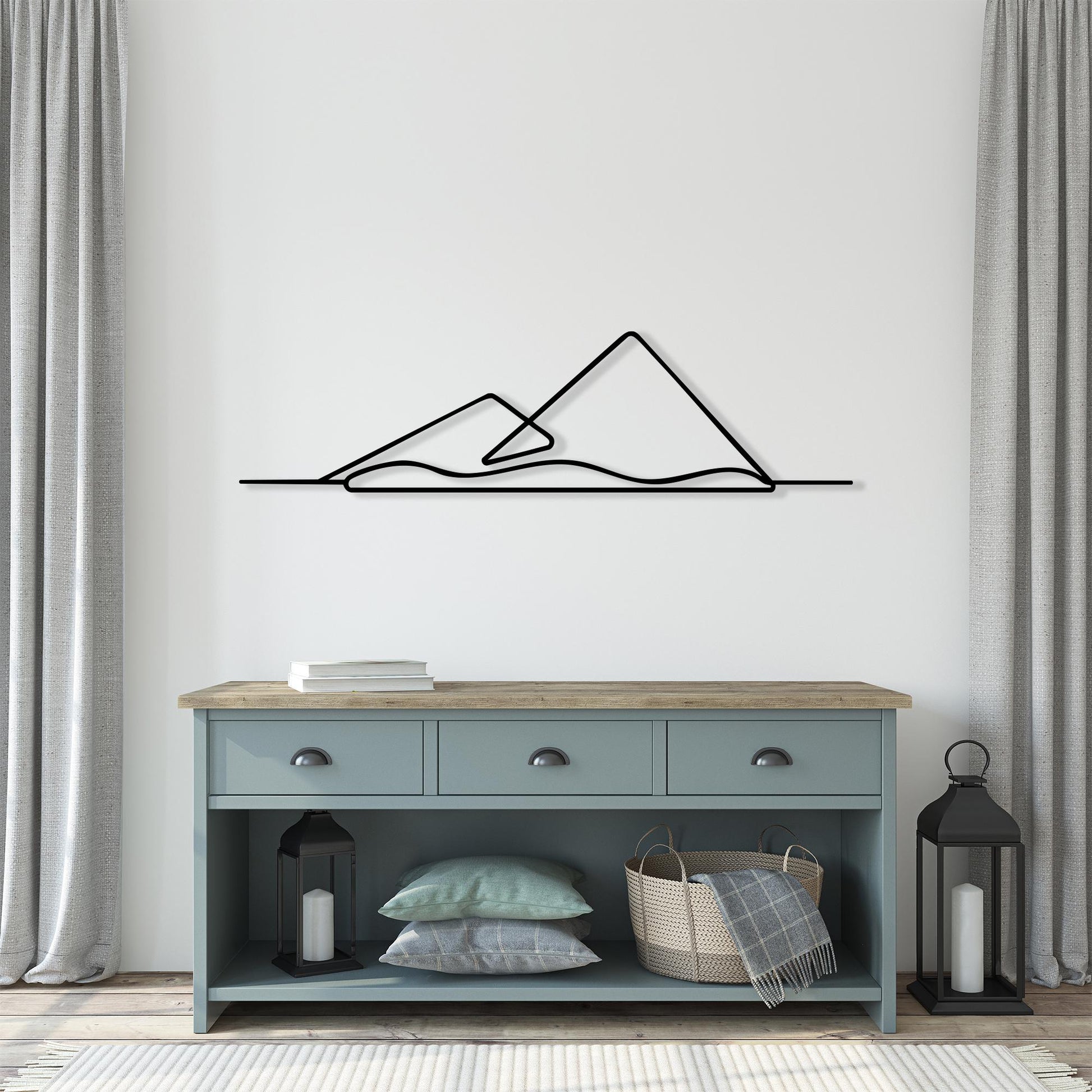 Minimalist Mountain Metal Wall Art colour options for the metal panel