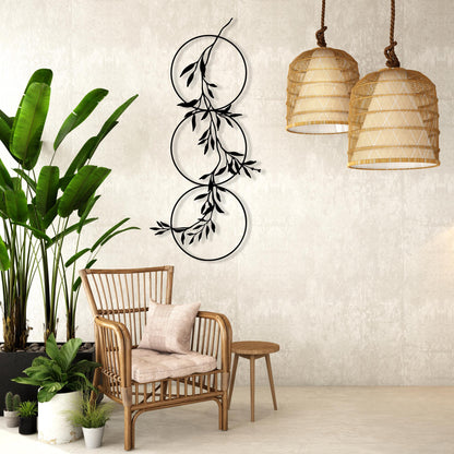 Vertical Metal Wall Art styled above a sofa