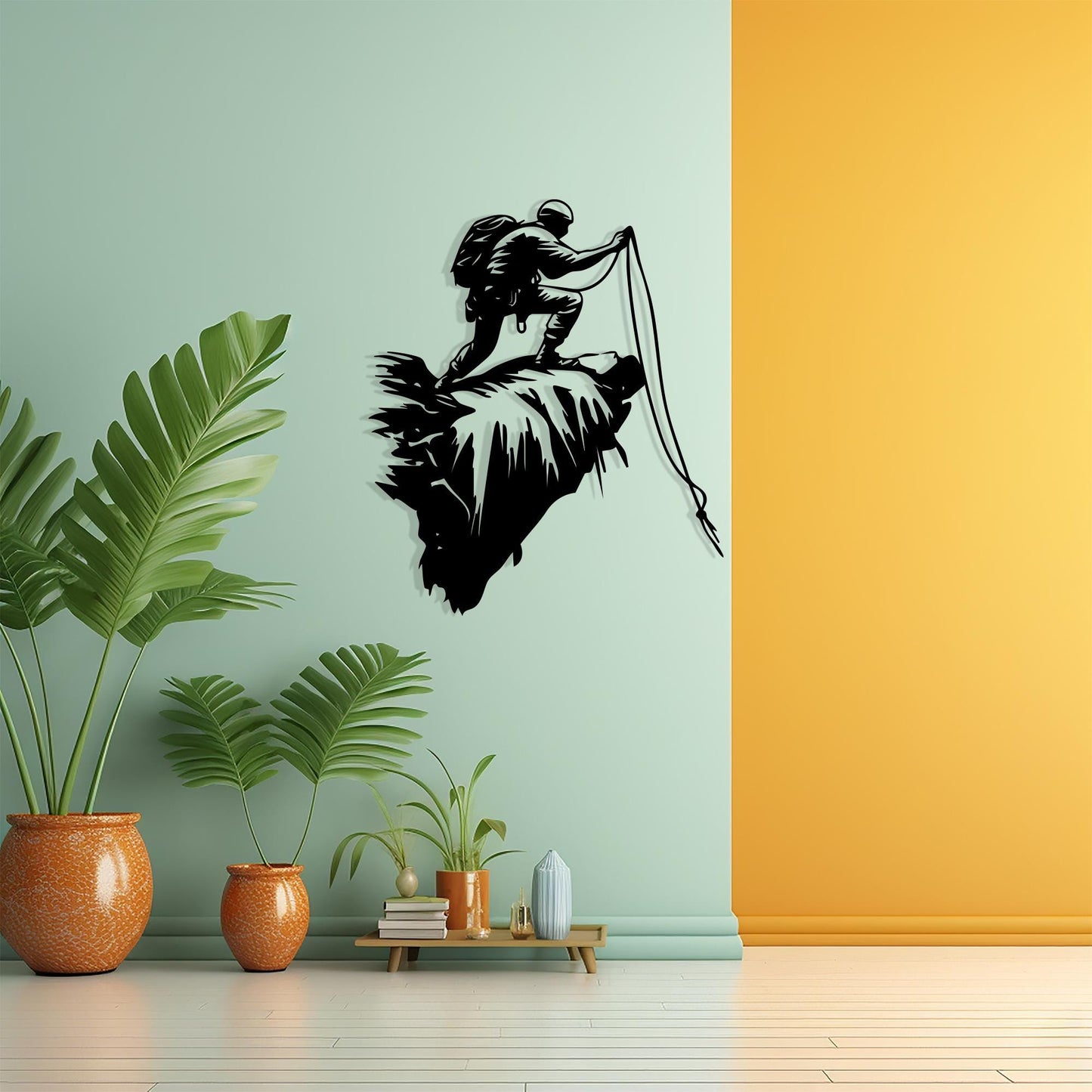 Rock Climber Metal Wall Art, Mountain Climbing Decor, Bouldering Gift for Him, Extreme Sport