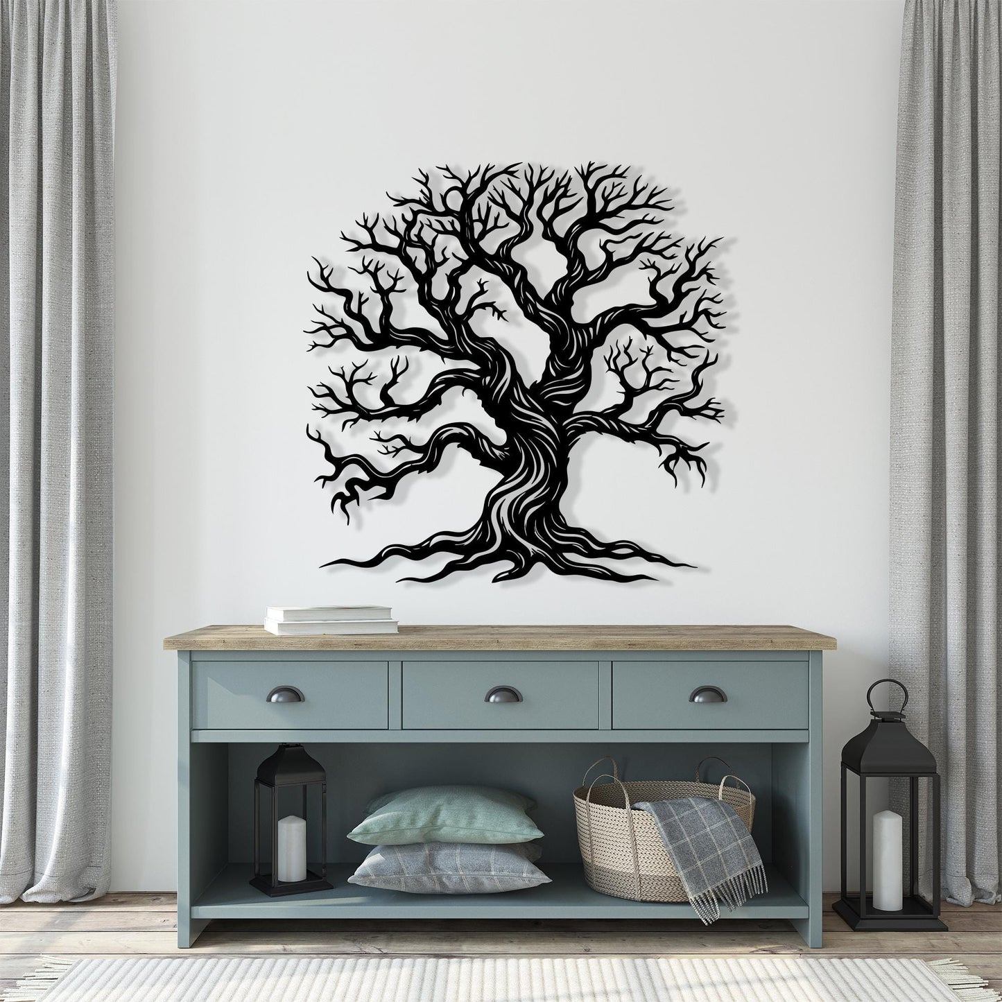 Gothic Tree of Life Metal Wall Art, Large Rustic Branch Decor, Unique Housewarming Gift