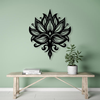 Lotus Flower Metal Wall Art detail of the metal edge