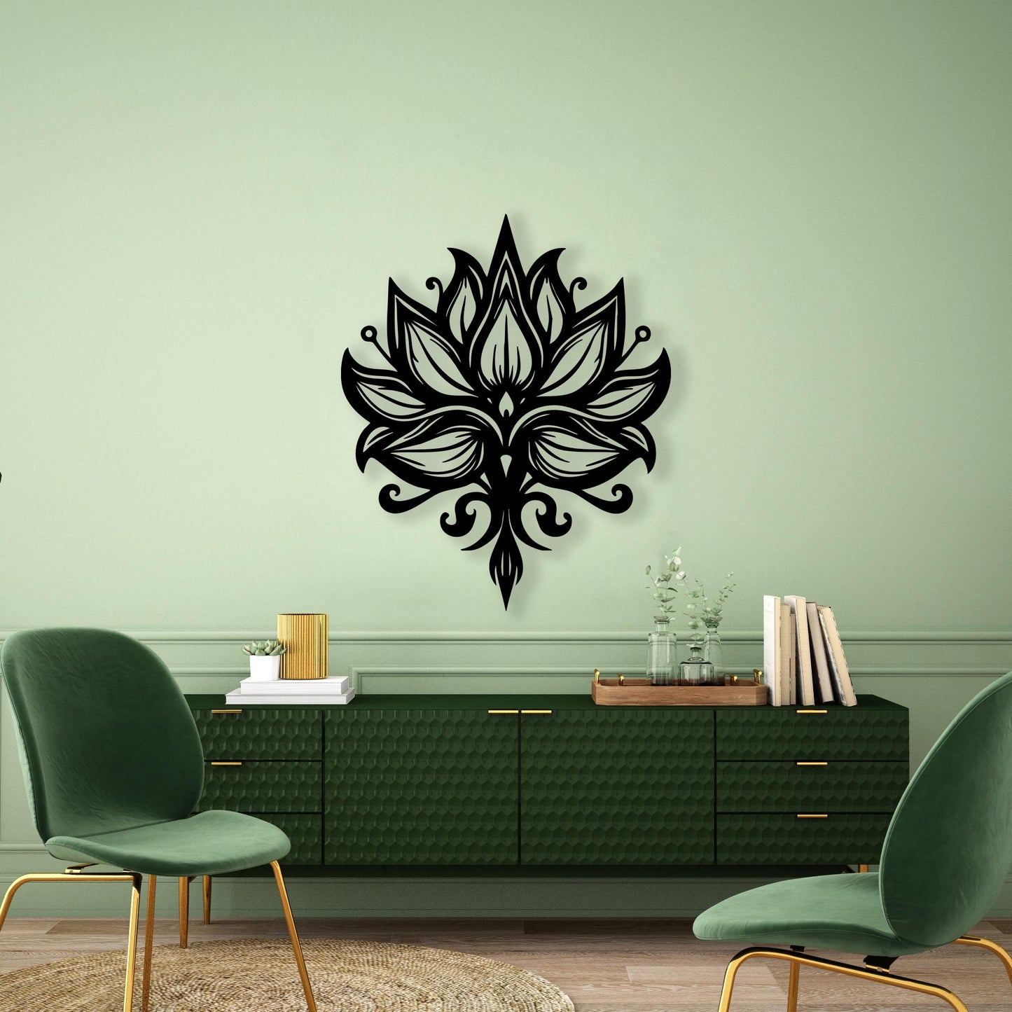 Lotus Flower Metal Wall Art bedroom interior styling