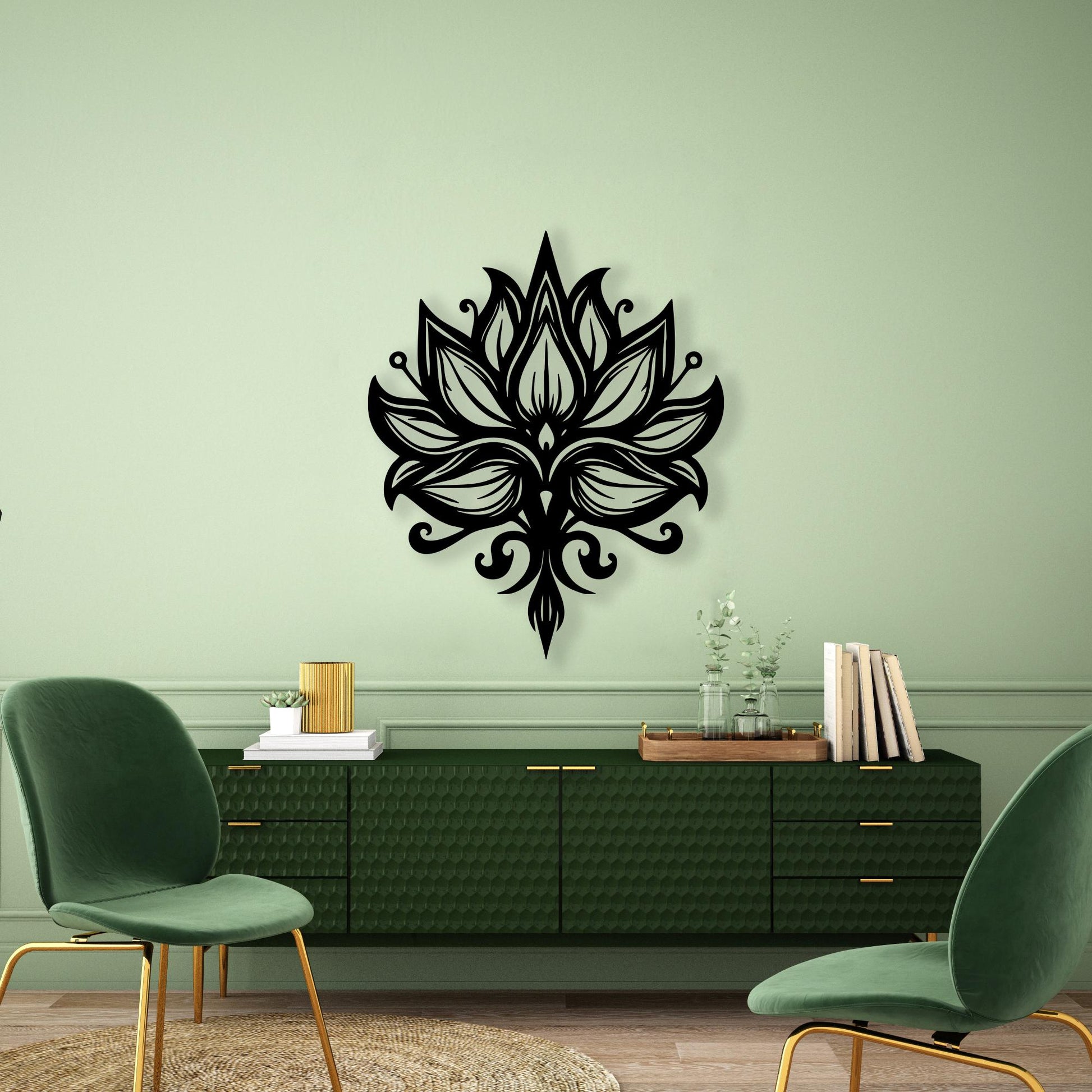 Lotus Flower Metal Wall Art bedroom interior styling