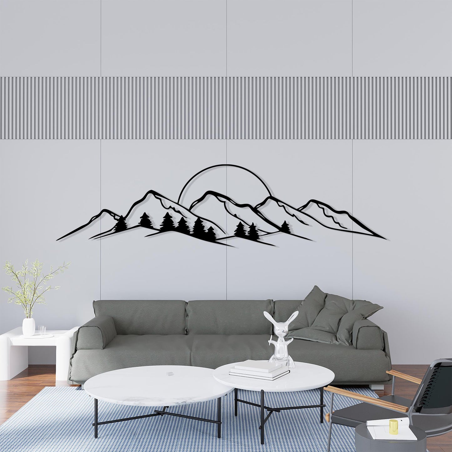 Mountain Metal Wall Art, Black Forest Landscape, Modern Rustic Decor | Wallsignature