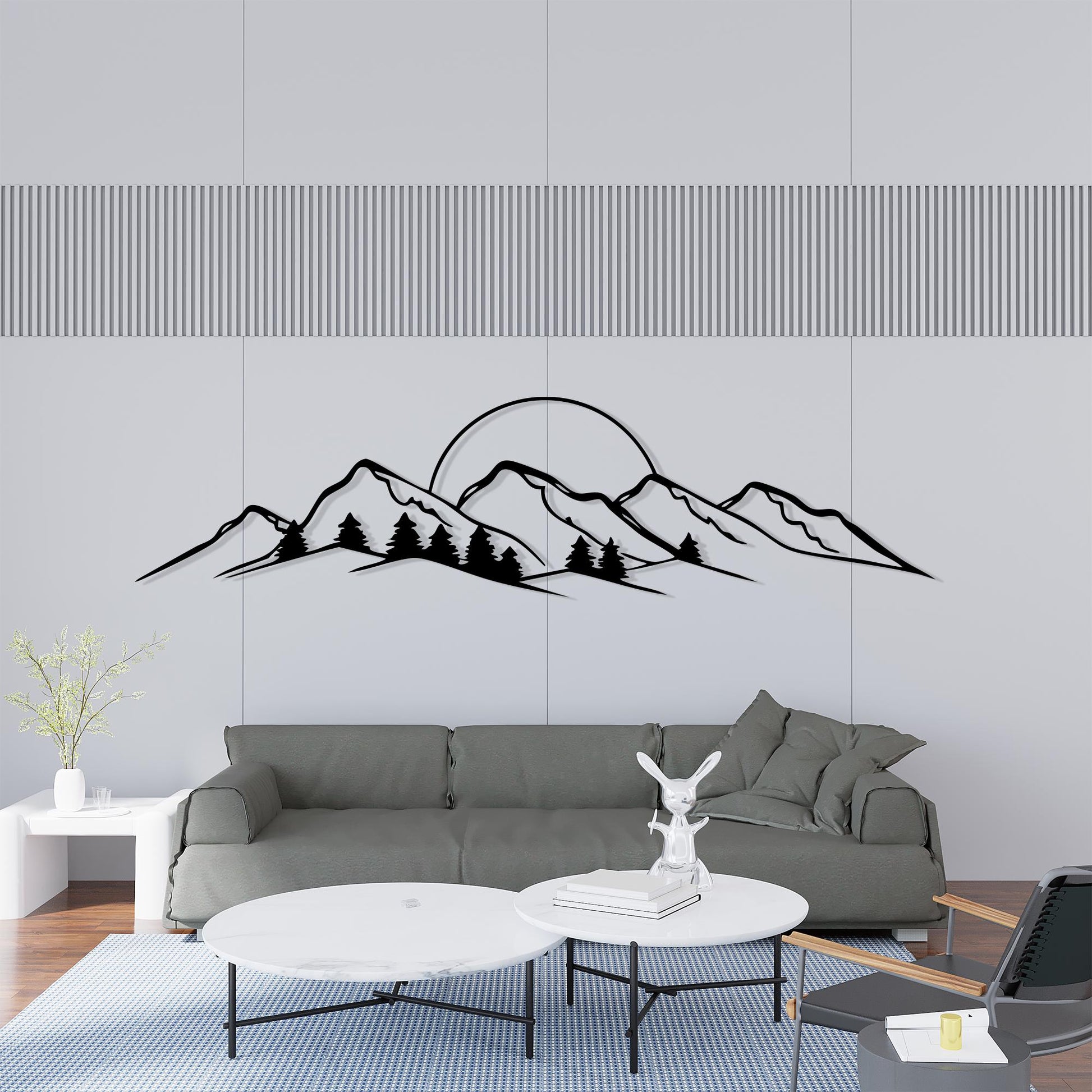 Mountain Metal Wall Art, Black Forest Landscape, Modern Rustic Decor | Wallsignature