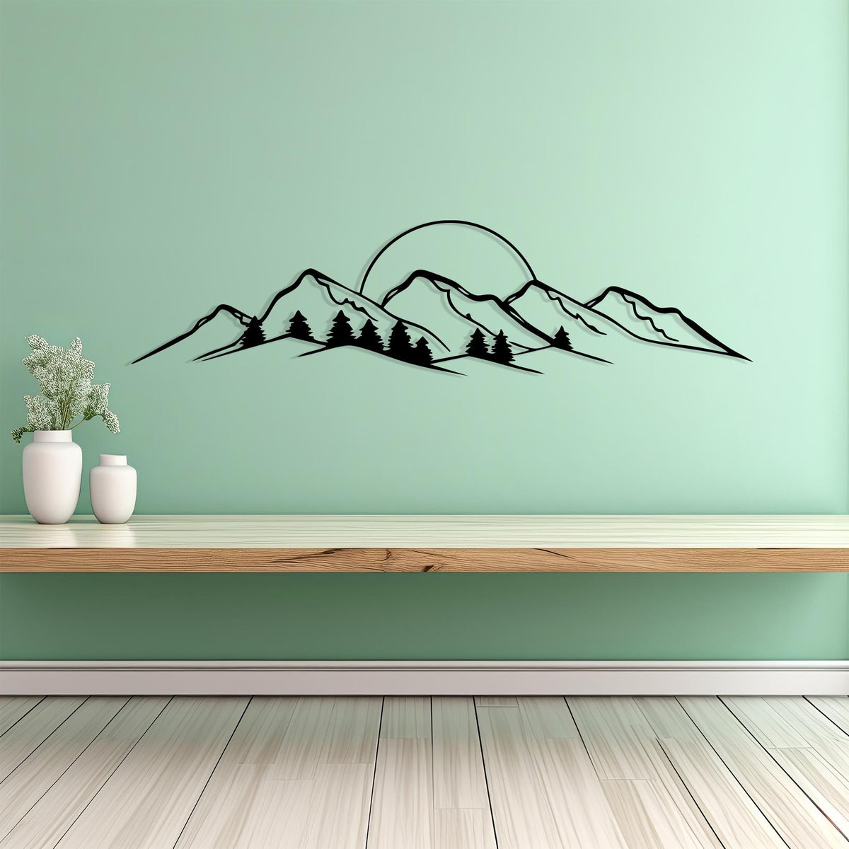 Mountain Metal Wall Art bedroom interior styling