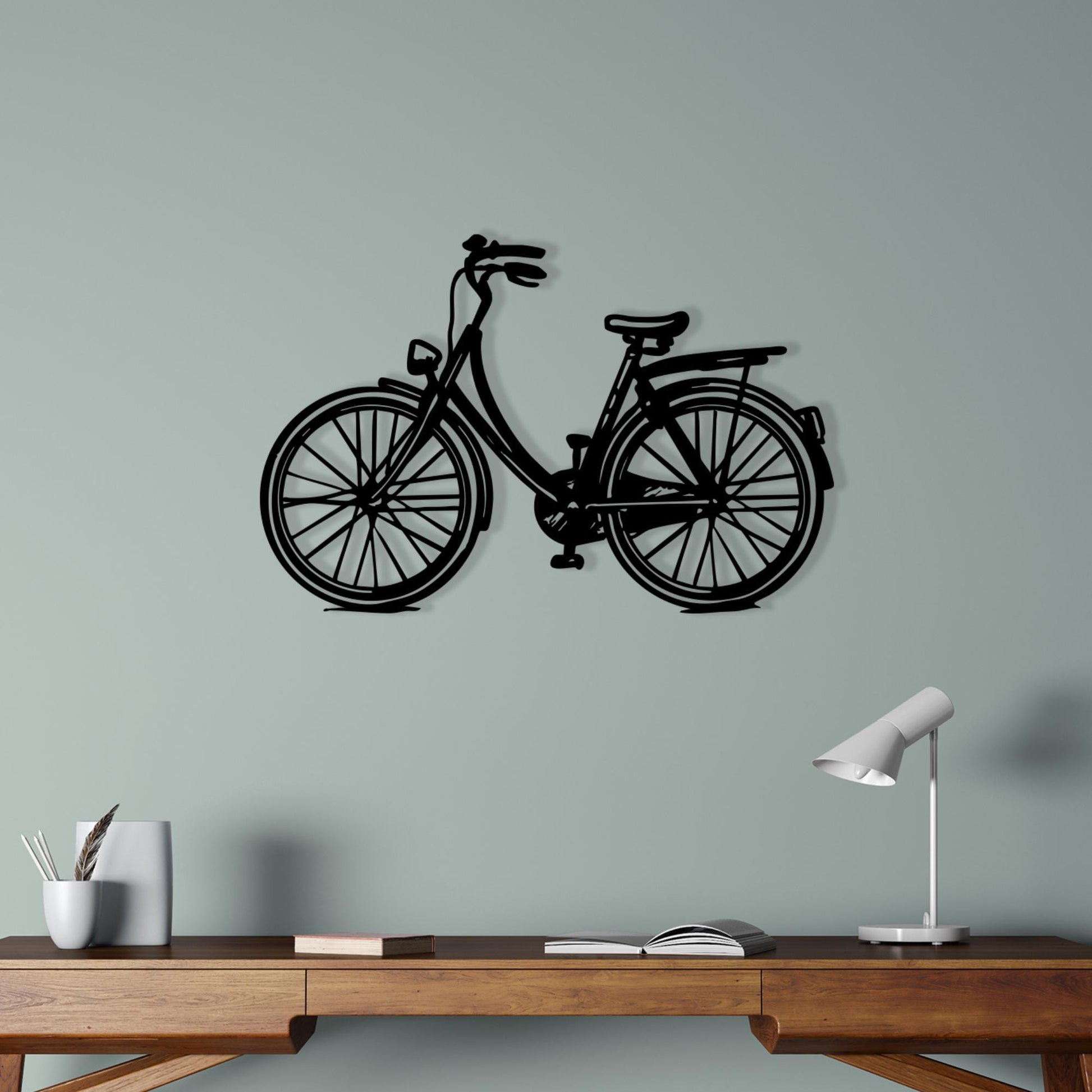 Bicycle Black Metal Wall Art, Minimalist Home Decor for Cyclists, Unique Birthday Gift | Wallsignature