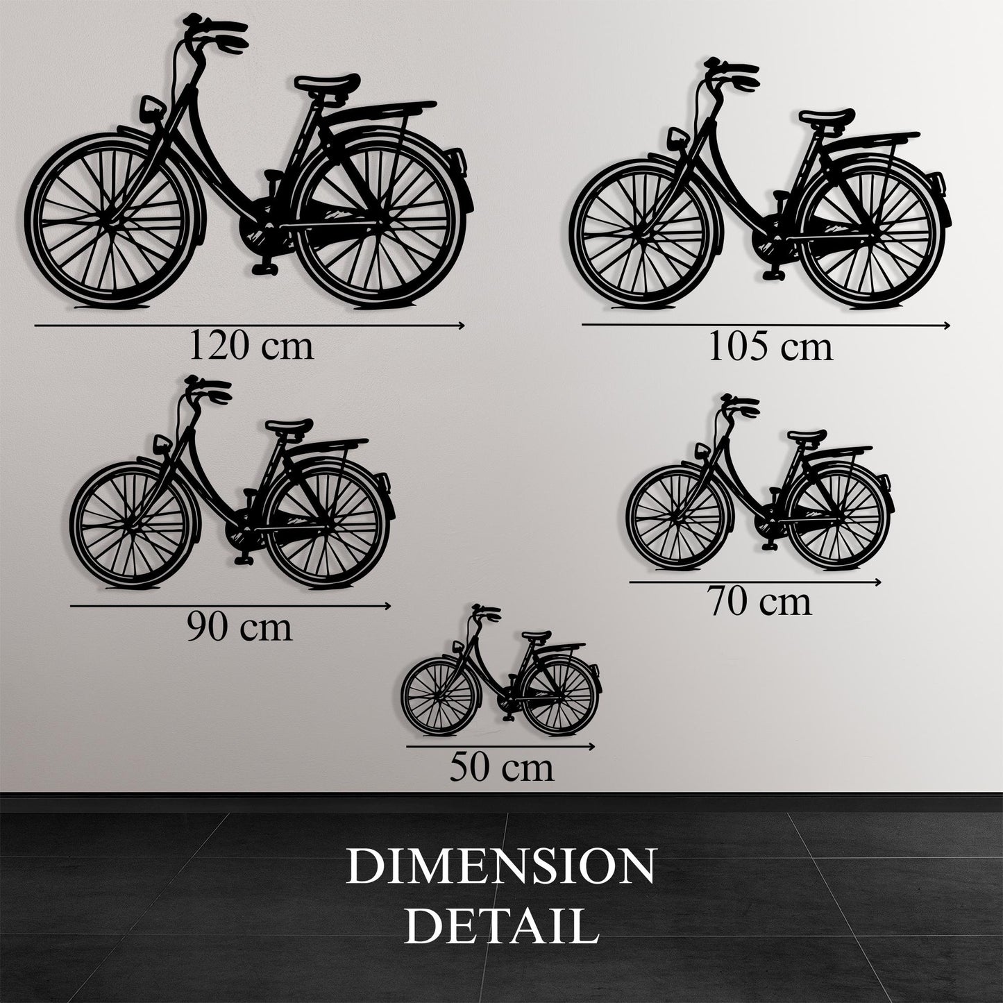 Bicycle Black Metal Wall Art, Minimalist Home Decor for Cyclists, Unique Birthday Gift | Wallsignature