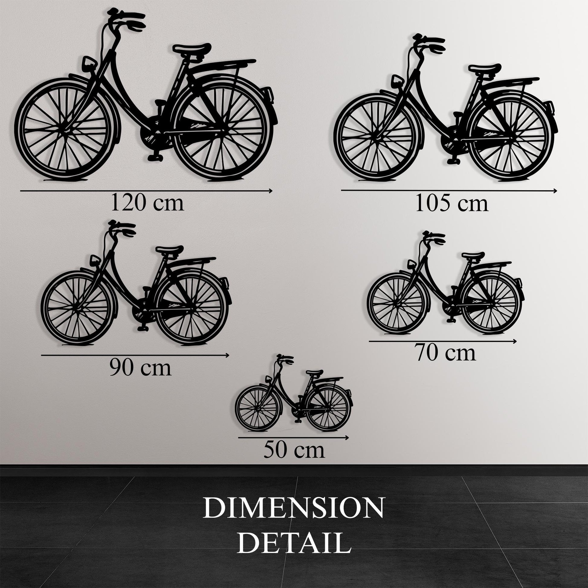 Bicycle Black Metal Wall Art, Minimalist Home Decor for Cyclists, Unique Birthday Gift | Wallsignature