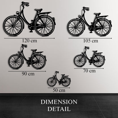 Bicycle Black Metal Wall Art close-up of the powder-coated finish