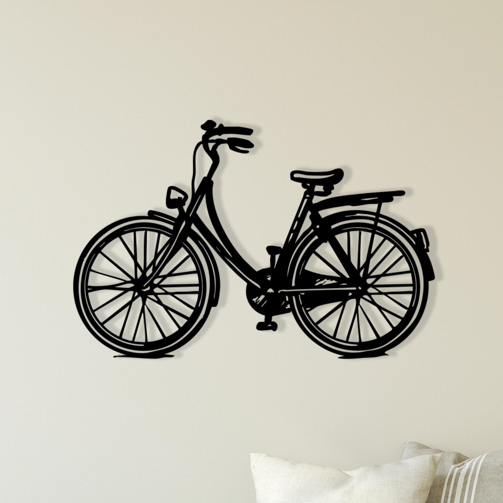 Bicycle Black Metal Wall Art, Minimalist Home Decor for Cyclists, Unique Birthday Gift | Wallsignature