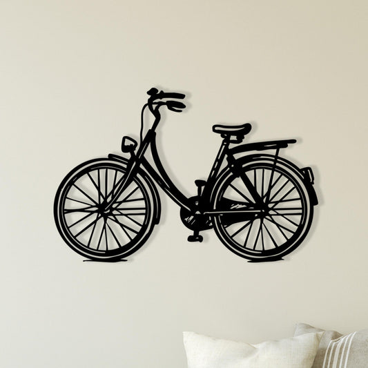 Bicycle Black Metal Wall Art, Minimalist Home Decor for Cyclists, Unique Birthday Gift | Wallsignature