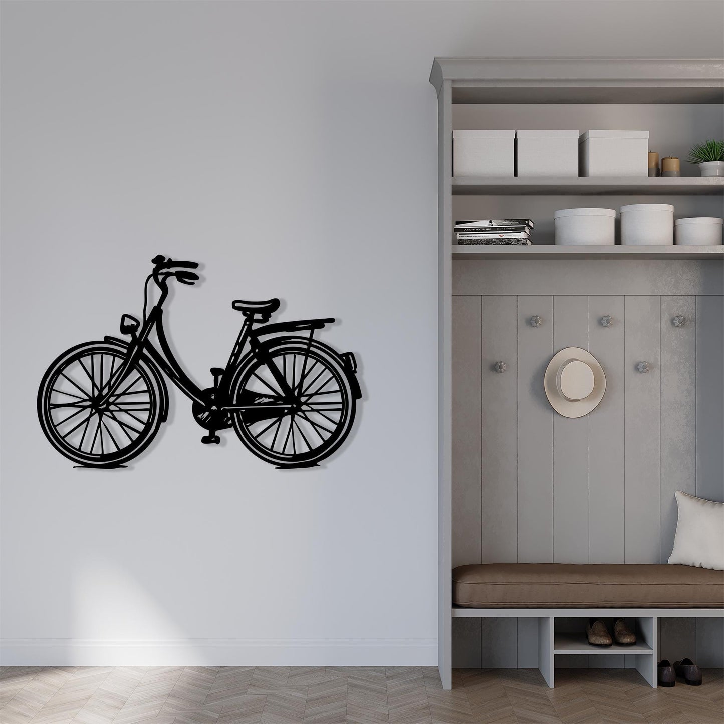 Bicycle Black Metal Wall Art detail of the metal edge