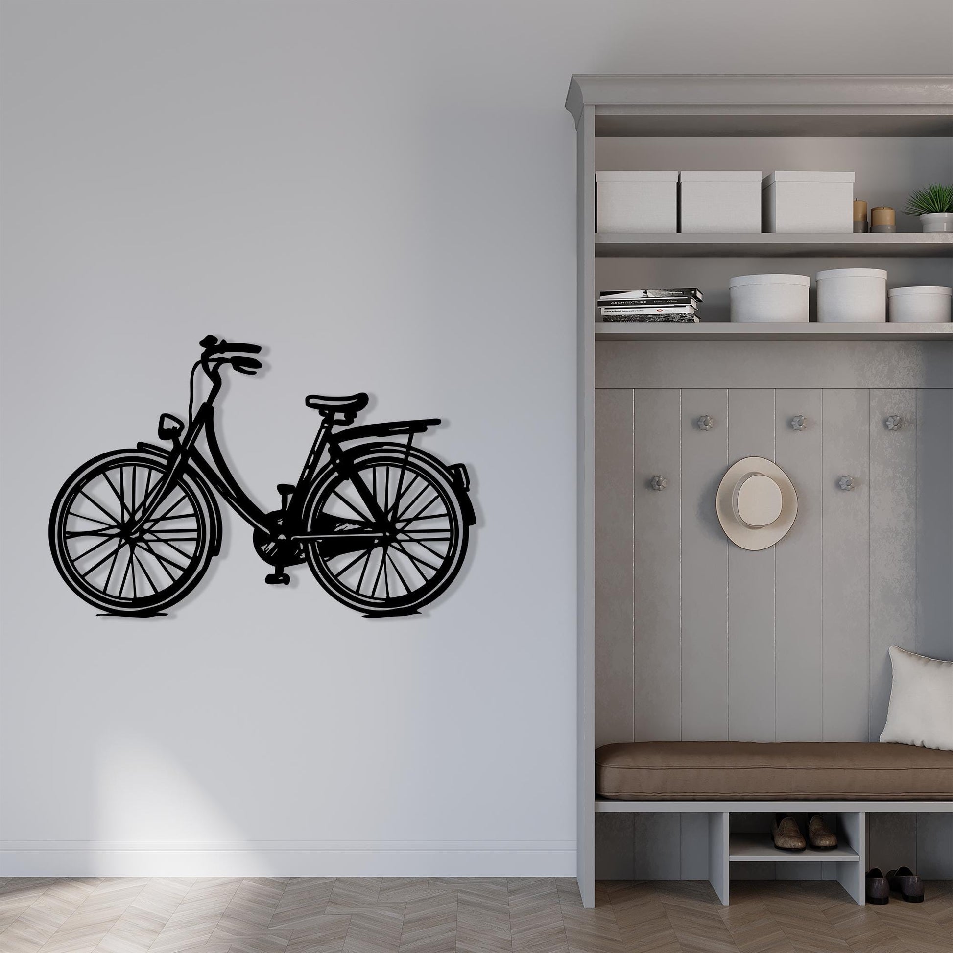 Bicycle Black Metal Wall Art detail of the metal edge