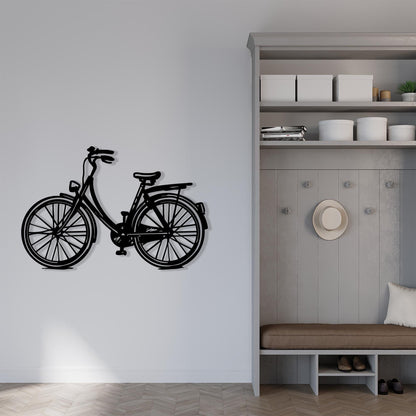 Bicycle Black Metal Wall Art detail of the metal edge
