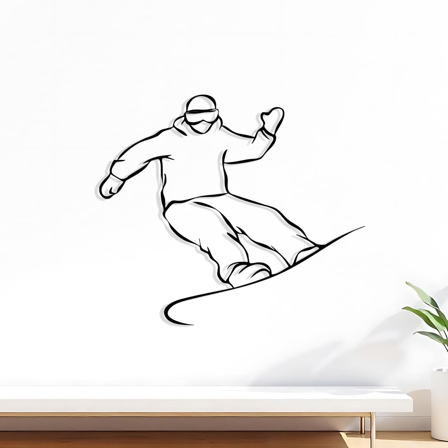 Snowboarder Metal Wall Art, Modern Winter Sports Decor | Wallsignature