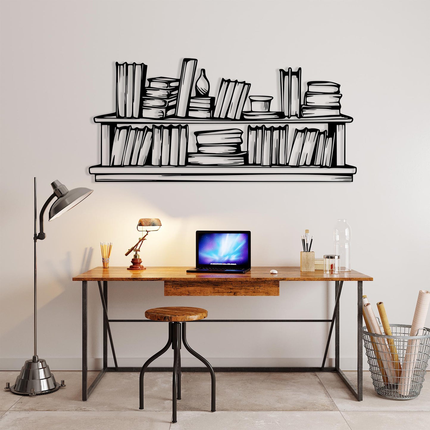 Bookshelf Decor, Metal Wall Art, Home Decor For Living Room, Unique Birthday Gift | Wallsignature